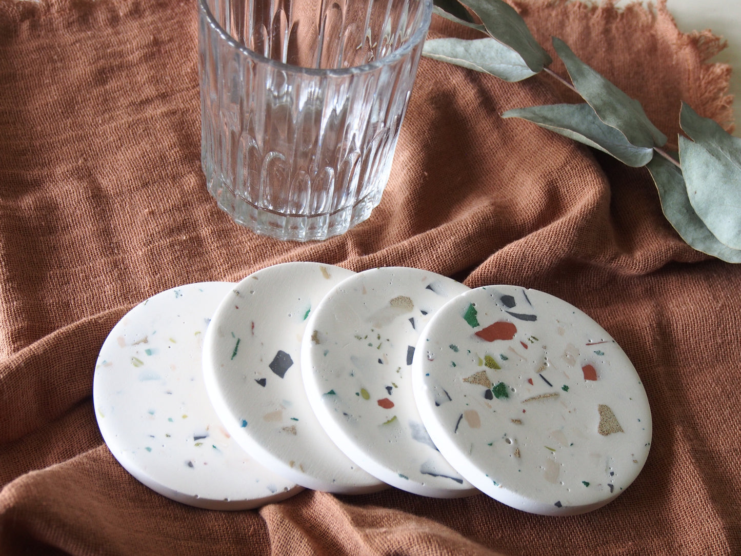 Set of 4 terrazzo effect coasters